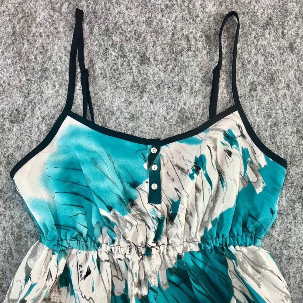 Kimchi Blue Urban Outfitters Abstract Print Dress Women S Teal Boho Y2K Indie - Picture 3 of 11
